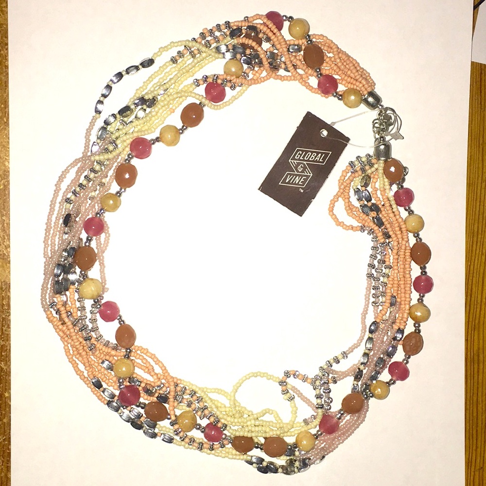 Multi strand(10) multi medium necklace boho